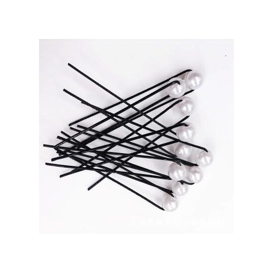 Maruma Pearl U-Pin Hairpins, Set of 10, 8mm Black Pearl Pins for Updos, Formal/Casual Wear, Weddings, Coming-of-Age Ceremonies, Graduations,