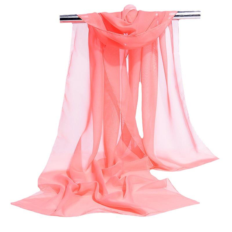 Eșarfă de mătase din șifon cu imprimeu floral de primăvară 2021 - Design lung și ușor pentru femei