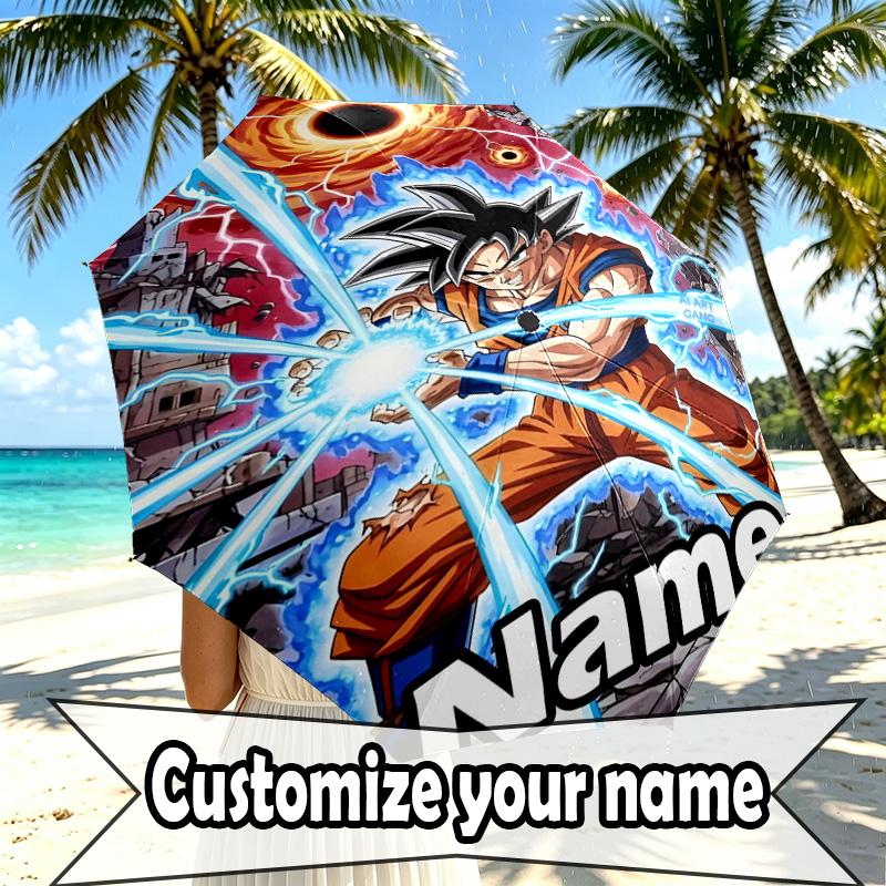 Custom Name Personalized One Piece Print Umbrella, Auto Open Close, 8‑Rib Sturdy Frame, Commute Camping Hiking Use, Birthday Gift