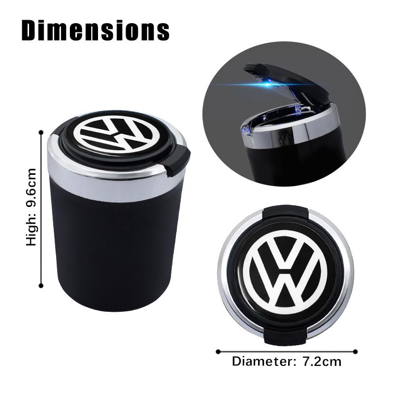 For Volkswagen B1 Car LED Ashtray Portable Smoke Ashes Holder Interior Accessorie For VW Passat B6 B7 B8 B9 Touareg Golf 5 6 7 GTI R Jetta MK6 MK7