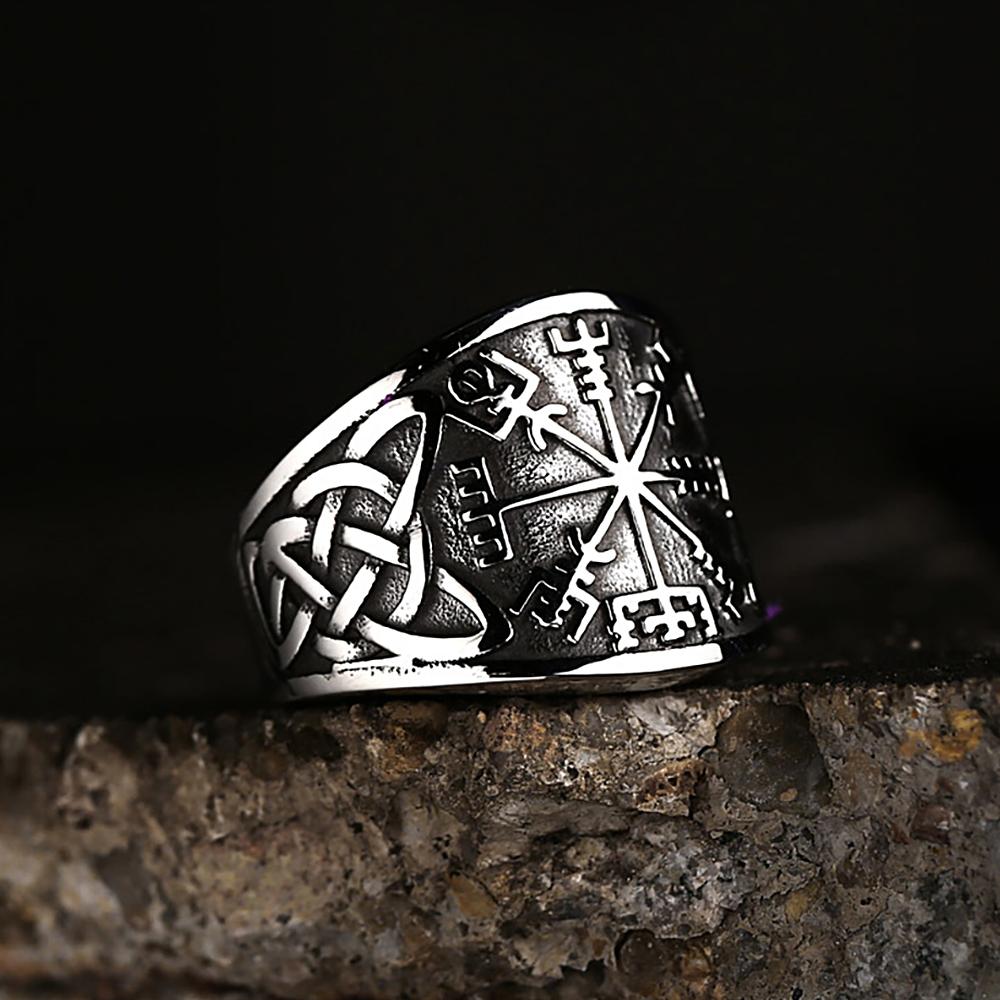 

Vintage Nordic Viking Compass Rings Stainless Steel Punk Viking Celtics Knot Ring for Men Biker Amulet Jewelry Gift Dropshipping 13