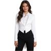 S-XL Donna Giacca Vintage Frac Revers a Punta Scollo a V Apertura Frontale Manica Lunga Giacca da Smoking Capospalla per Cocktail Cameriere Cosplay
