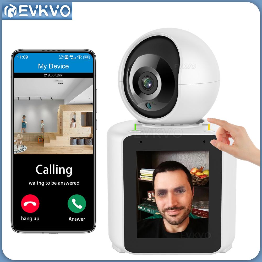

EVKVO 1080P Домашняя PTZ Wi-Fi IP-камера видеонаблюдения с 2,8-дюймовым цветным экраном LPS Функция видеозвонка в одно касание Обнаружение движения CCTV