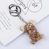 Crystal Resin Bear Keychain - Creative Hugging Bear Design for Car Keys