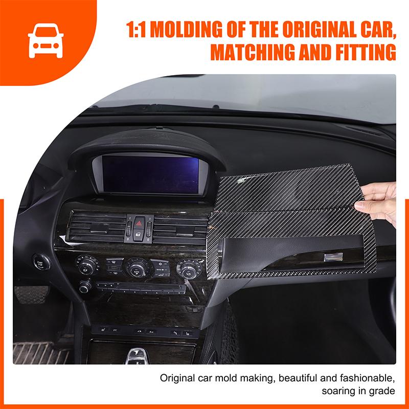 For BMW 6 Series E63 E64 2004-2009 Soft Carbon Fibre Car Center Console Air Outlet Frame Panel Trim Sticker Accessories