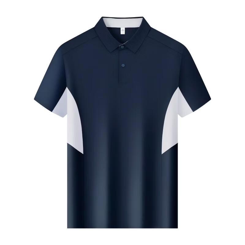Qiaogerei Men s Seamless Color-Block Polo T-Shirt 86239M 4XL