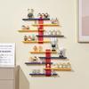 Figure Toy Display Stand Set Wall Mounted Handwork Doll Floating Shelves DIY Colorful Display Rack Ladder Mounted Storage Rack