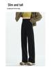 Women's High-Waist Fleece-Lined Yoga Pants: Loose Straight-Leg, Slimming, Ideal for Running, Training, and Autumn/Winter Warmth.