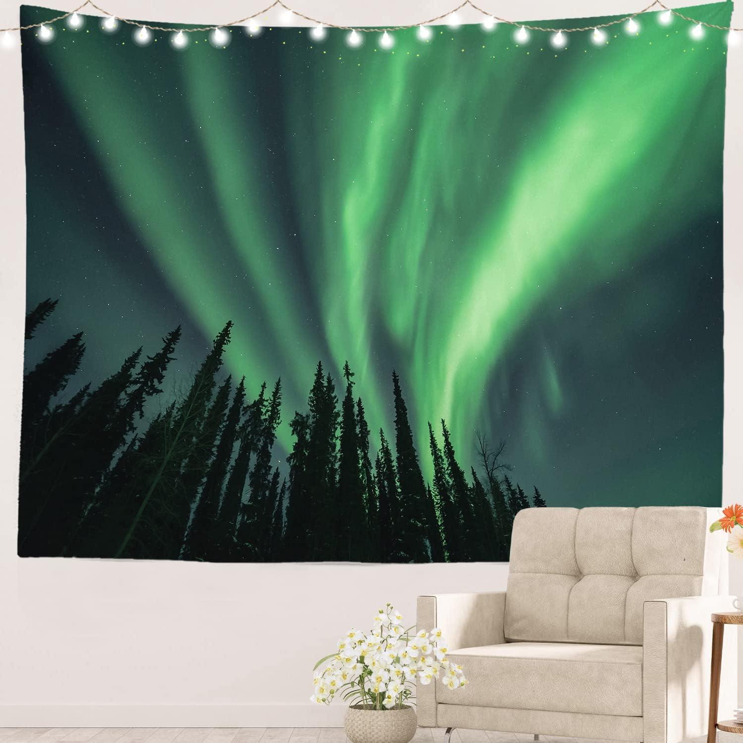 Batman Hunter Green Northern Lights Tapestry 75x100