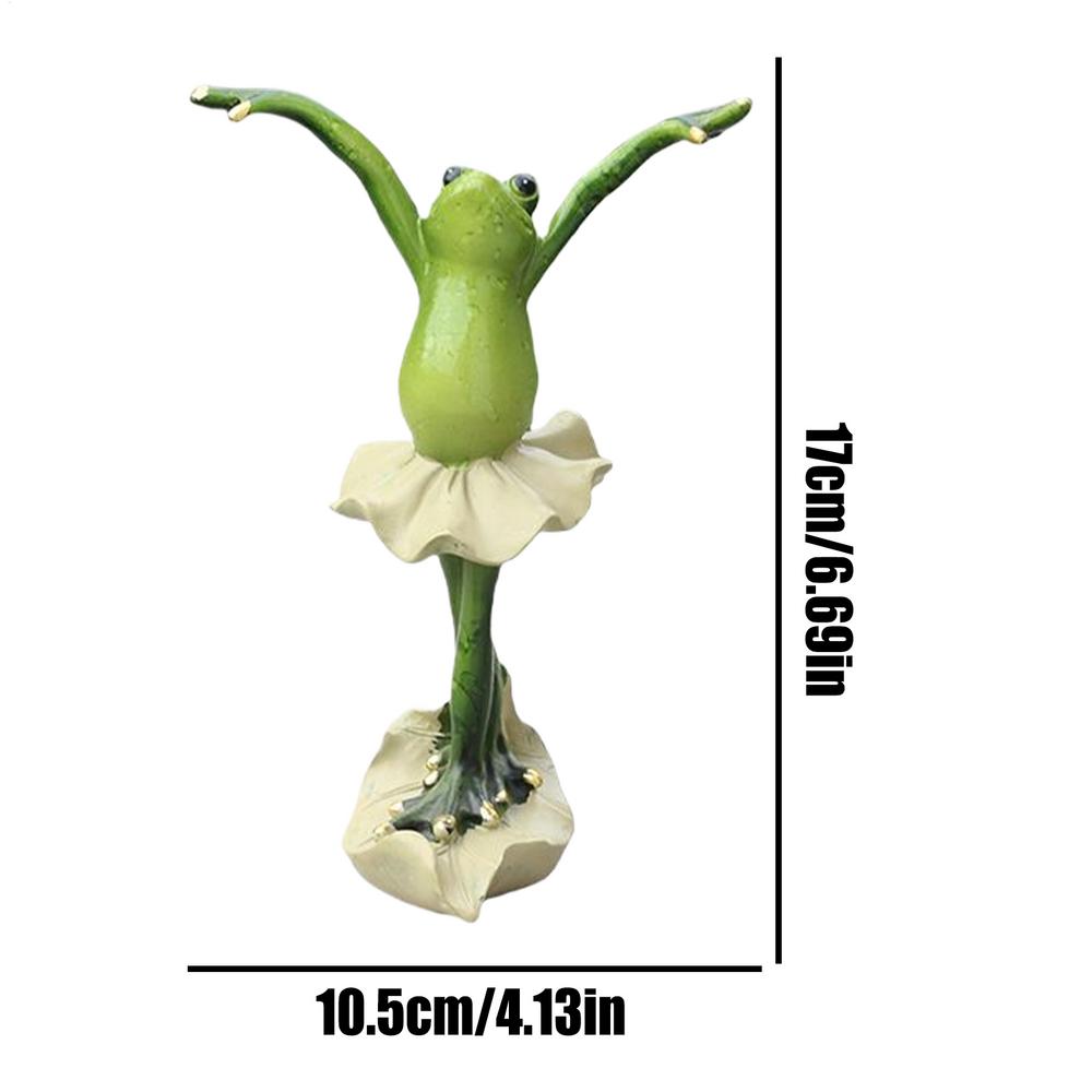 resin Ballet frog statue funny Yoga Frog Outdoor Garden Sculpture Collectible Figurines Home Decorations for Patio Lawn Pathway