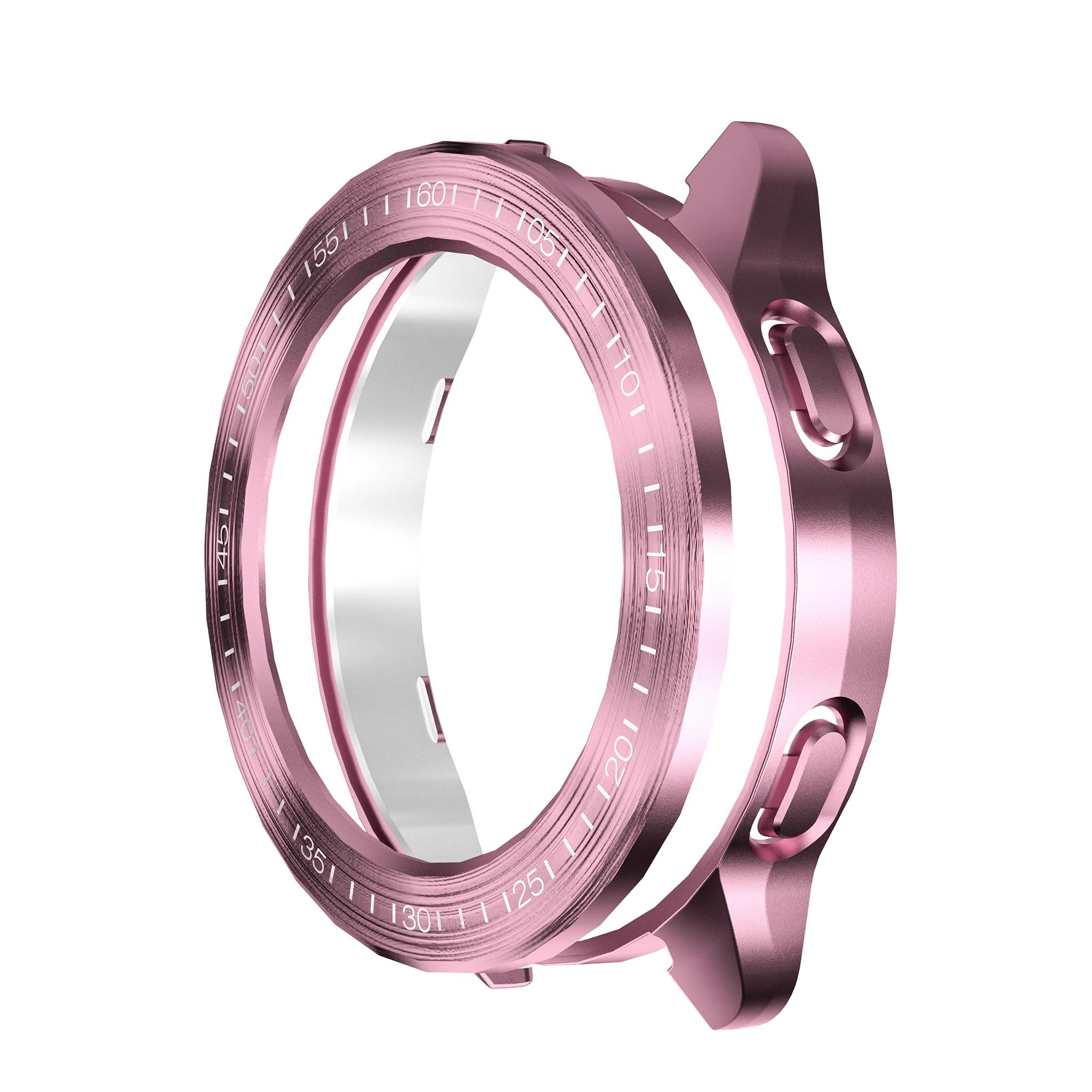 

Чохол для Xiaomi Mi Watch S3 Case Аксесуари PC Protector Shell для Mi Watch S3 Electroplated Wire Drawing Hollow Case+bezel A рожевий