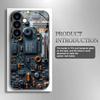 Mechanical structure pattern tempered glass phone case suitable for Samsung Galaxy S26 S25 S24 S23 S22 S21 S20 FE/Ultra/Plus