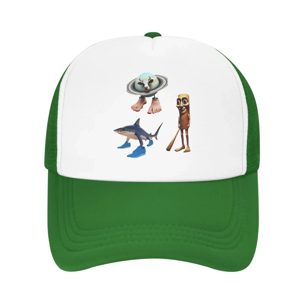 Italienische Brainrot Charakterkombinationen 1 Tung Tung Hai Sommer Netz Baseballkappen Damen Herren Strandfischerhut Trucker Cap