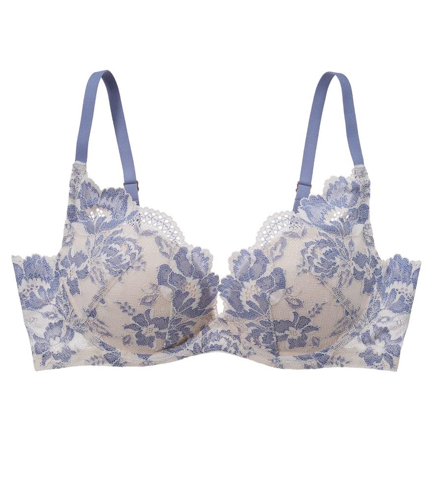 Peach John Miracle Bra Ivory Full Beautiful Machine No Net Required (Wired, Blue, B65) - Natural, Lace, Breasts, Lightweight, Washable,