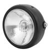 Motorcycle Hdlight Retro Black Alloy White Lens Super Bright Front Light with High Transmittance Glass Lens for CG125 GN125 CB CL
