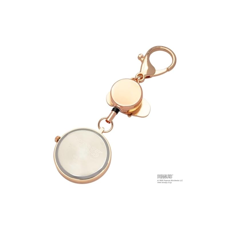 Fieldwork Pocket Watch Keychain Watch Women's Analog Snoopy Eporil Watch S Pink Gold PNT045-3