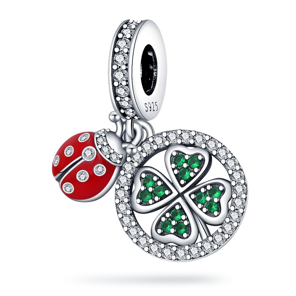 925 Sterling Silver Green Series Flower Tree Apple Pendant DIY Fine Beads Fit Original Charms Bracelet Women Jewelry Diy 1
