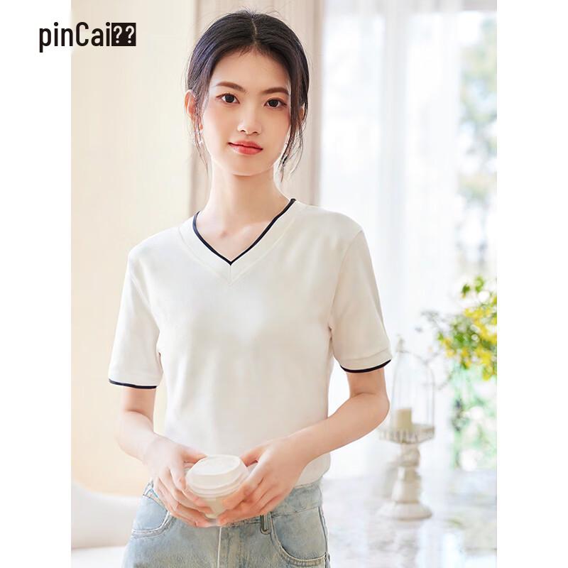 

Women s V-Neck Color Block Short Sleeve T-Shirt L