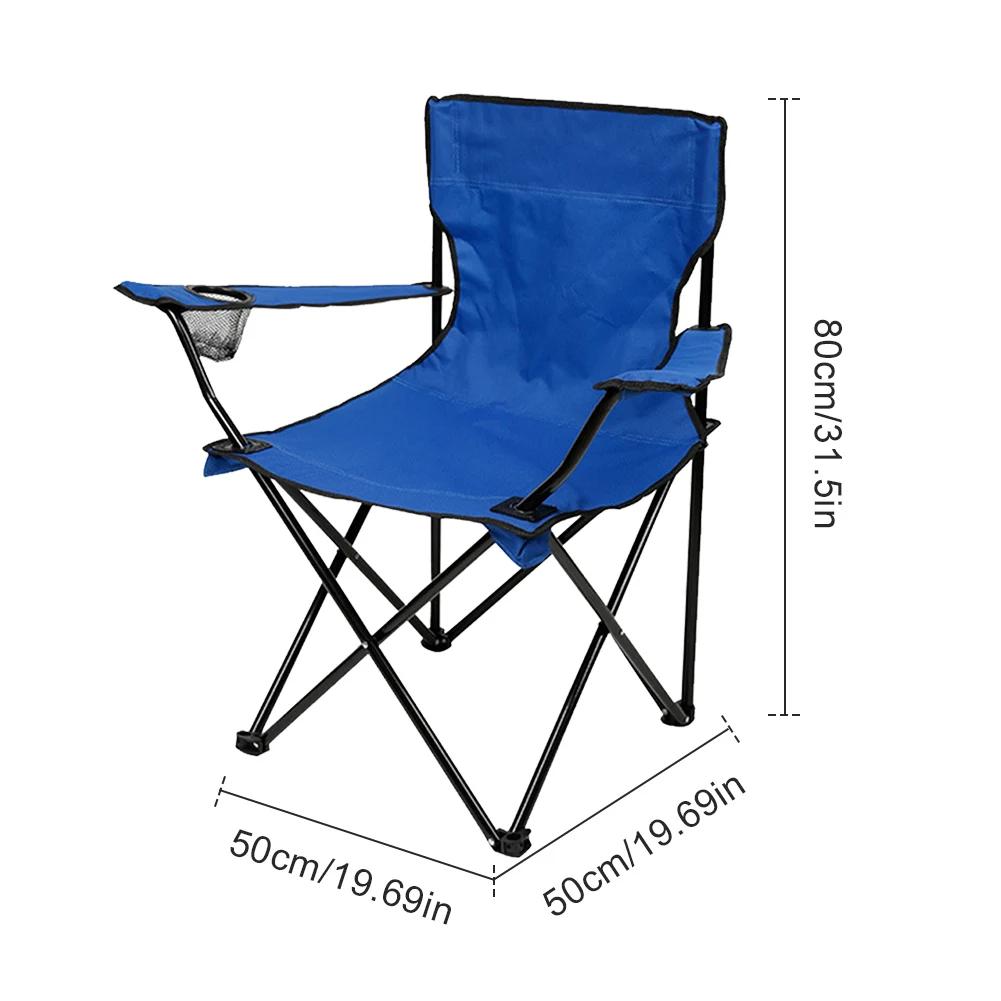 Camping Folding Chair Fishing Chair with Carrying Bag & Armrest Foldable Portable Camping Chair Heavy Duty for Travelling