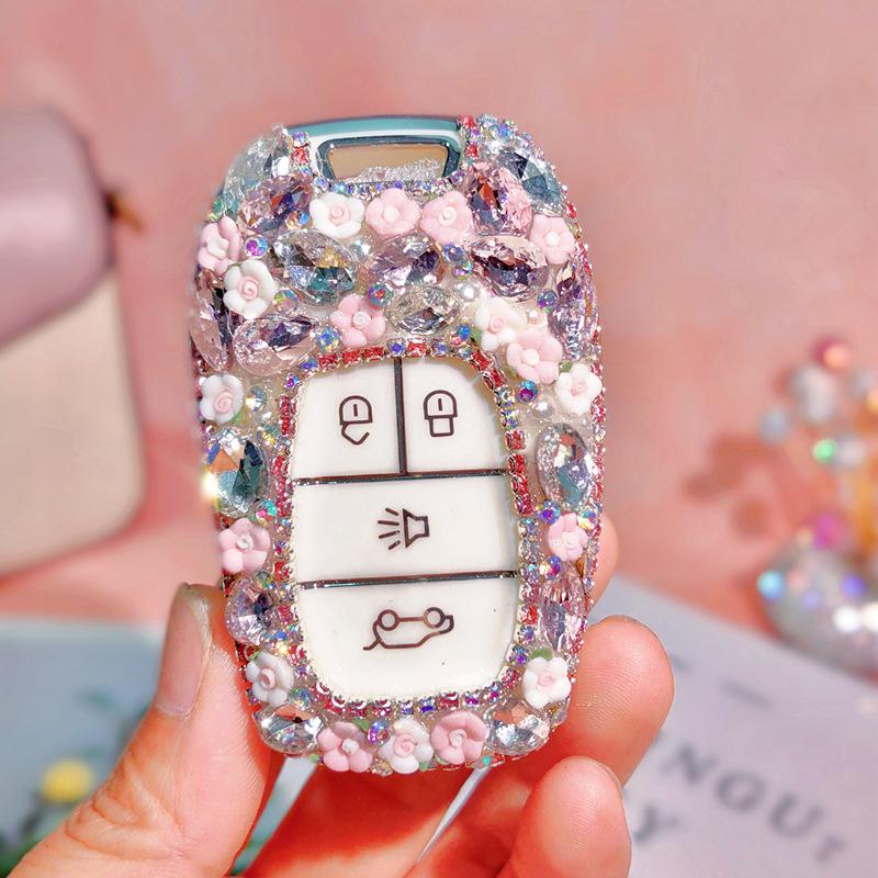 Rhinestone Car Key Shell for Southeast DX7/DX3/DX5/A5/Yi Wu - Fashion Goddess Bag Buckle