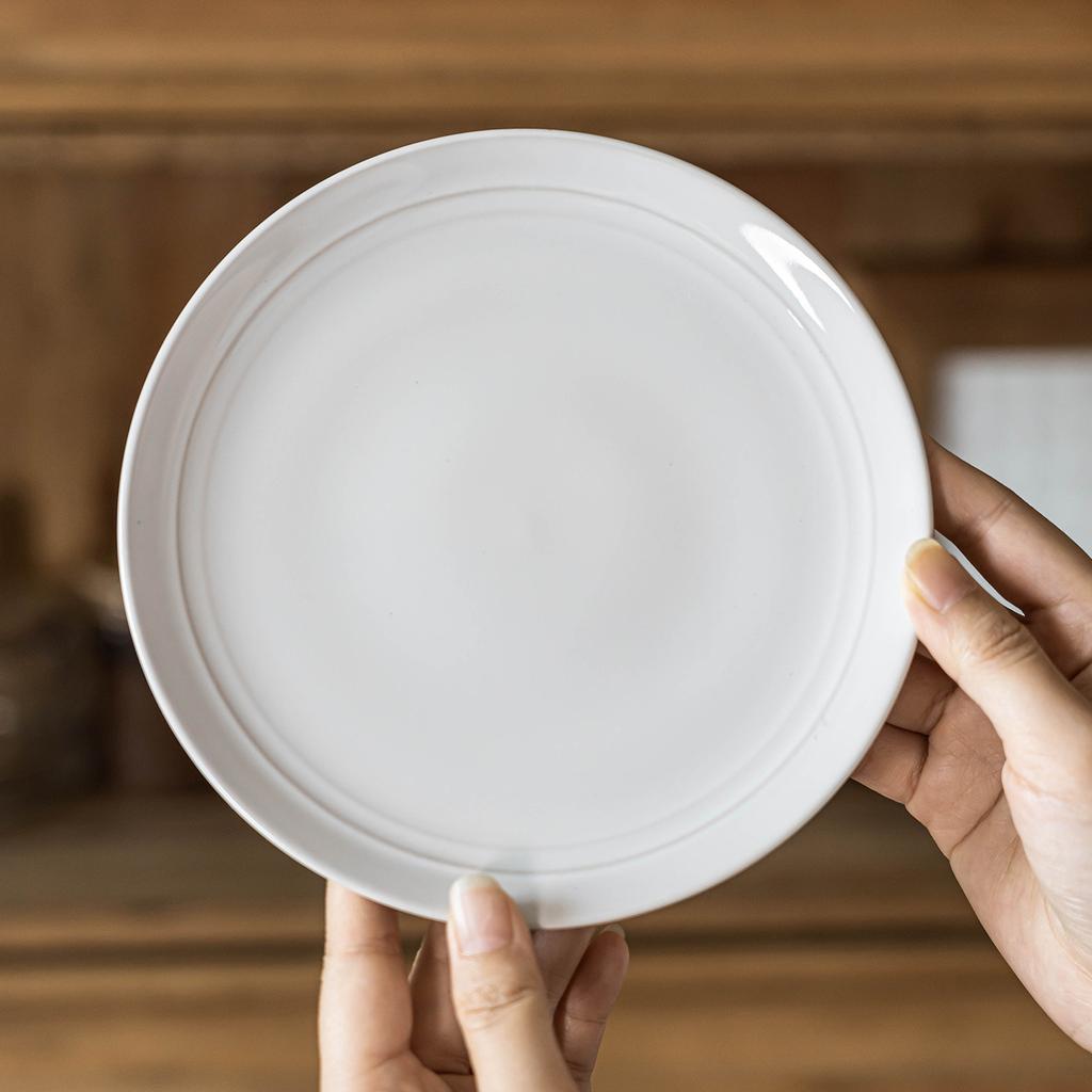 Premium Bone Saucer Pure White Ceramic Saucer Tableware Round Vegetable Saucer Home Restaurant Dessert Saucer Cold Dish
