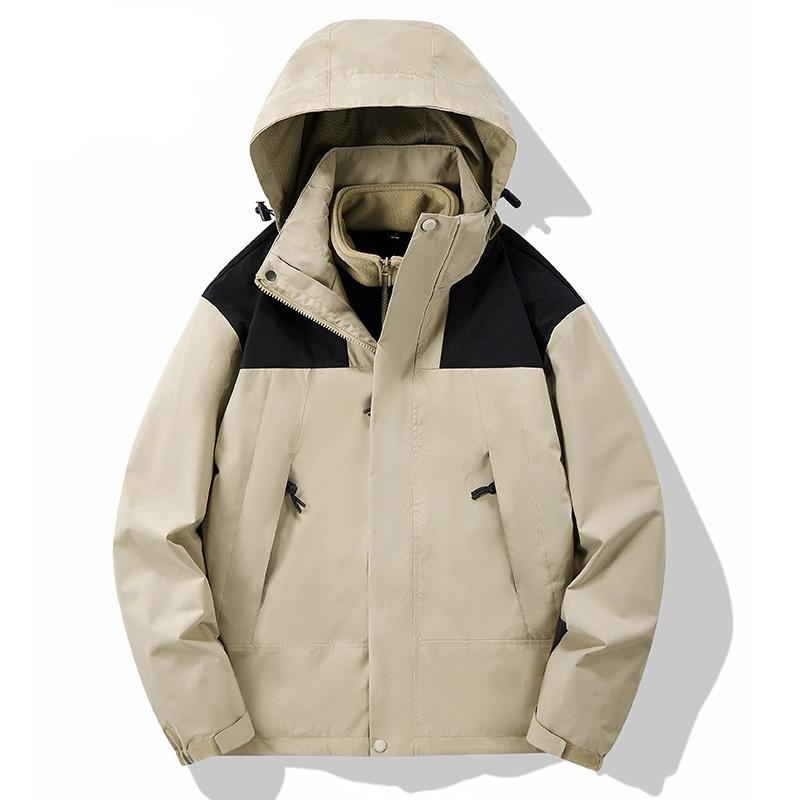 Autumn Hooded Outwear Windproof Coats Man Women Loose Zipper Drawstring Casual Coats Trendy Mountaineering Clothes