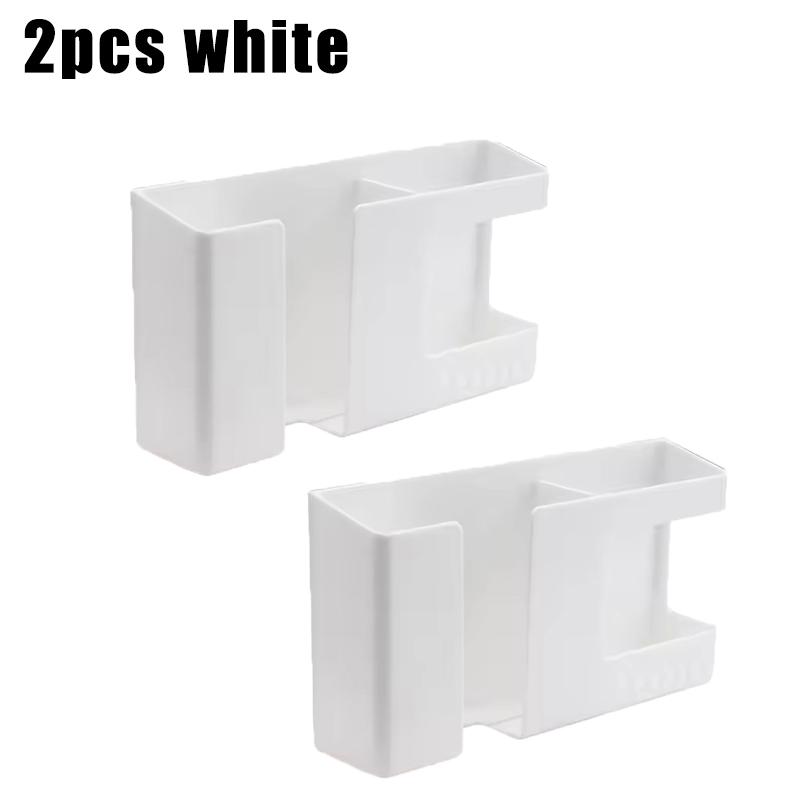 2 In 1 Wall-mounted Mobile Phone Remote Control Storage Box Multifunctional Punch-free Storage Rack Wall Debris Storage Holders Cup Holders 5