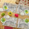 1PC Set Natural Forest Wood Grain Oil Painting Table Runner, Linen, Rectangle, 30x45CM, Machine Washable, Woven, For H