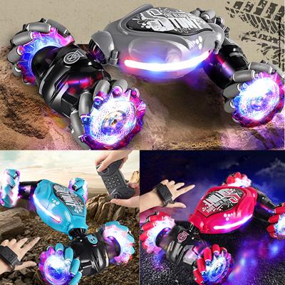 2023 RC kaskadérske auto so snímaním gest a ľahkou hudbou – nová verzia auta so senzorom gest na diaľkové ovládanie, 360° otočné terénne auto, 2,4 GHz RC kaskadérske auto