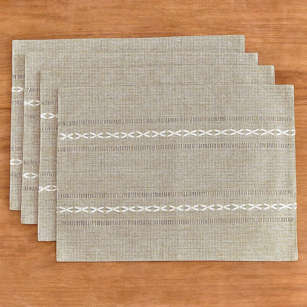 Placemat Kitchen Table Heat-Resistant Coffee Teacup Mat Natural Woven Table Flag Cotton Linen Western Mat