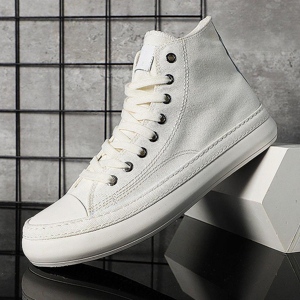 22365 Men's High-Top Canvas Shoes: Versatile, Trendy Korean-Style Breathable Footwear