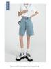 Women's High-Waist Retro Denim Shorts: Loose, Straight-Leg, 5-Point Mid-Length, Hong Kong & Japanese Style for Spring & Summer