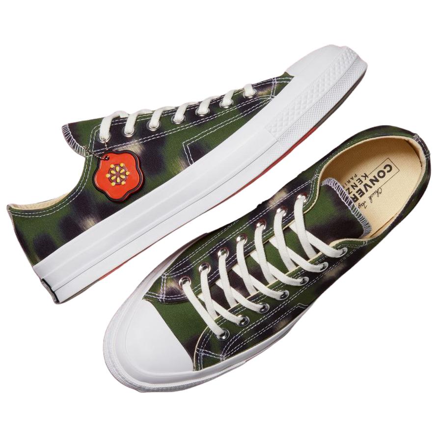 Kenzo X Converse Chuck 70 Low Cypress Black White Unisex Sneakers Green A16291C