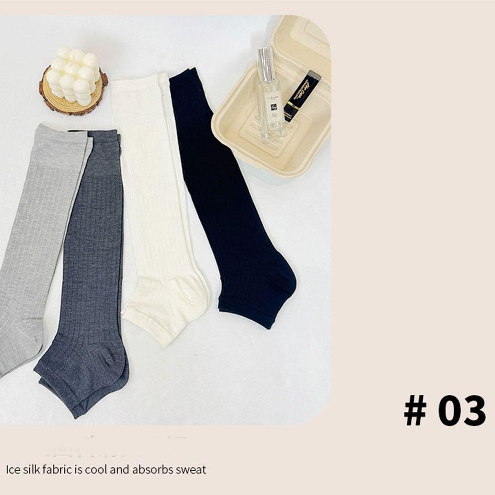 Solid Color Ice Silk  Long Socks Lolita Mid-tube Stocking Fashionable JK Calf Socks  Sweet Girls