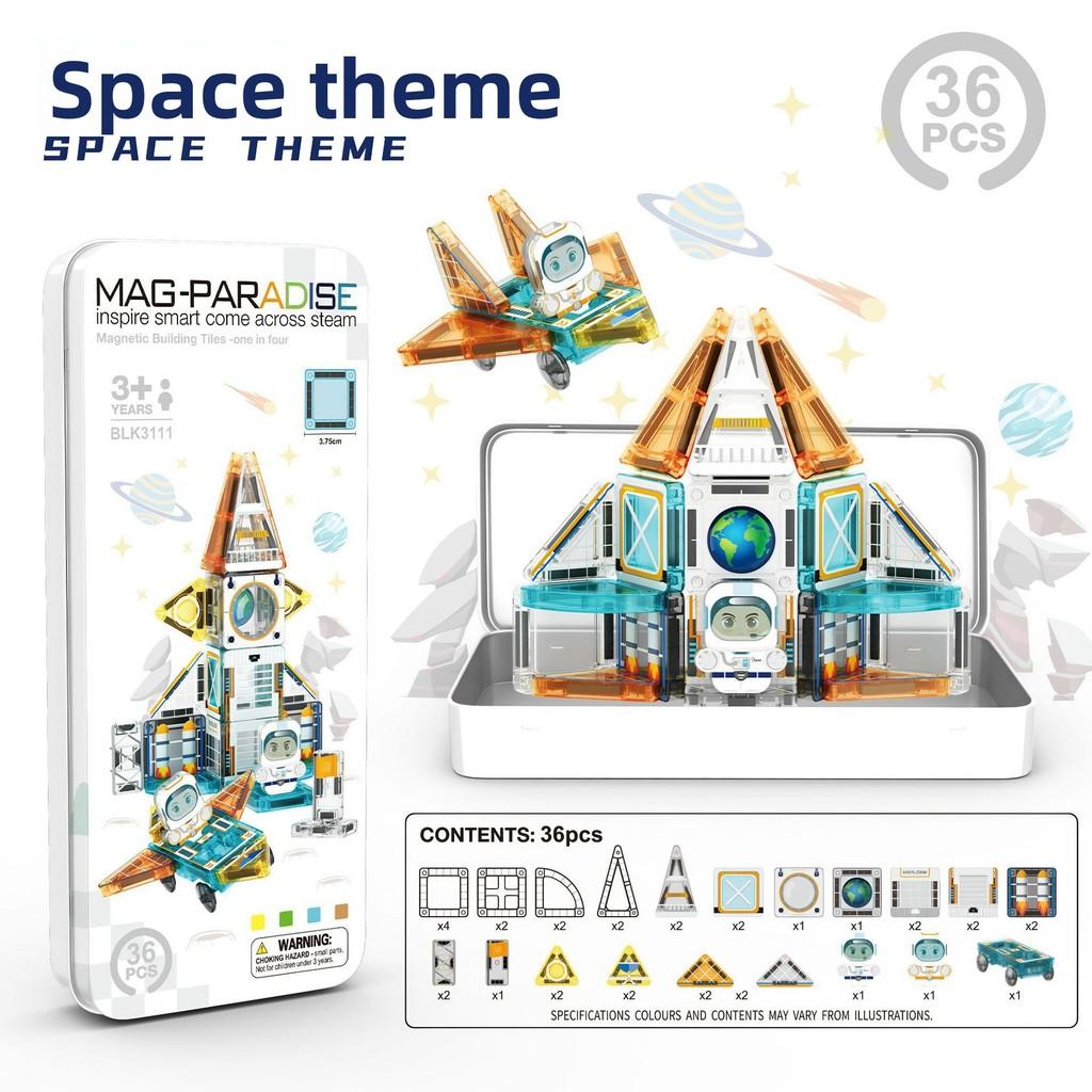 Christmas Mini Magnetic Blocks Set For Kids With Portable Iron Box Puzzle Toy For Holiday Gift