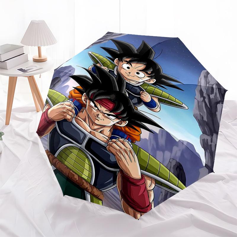 

1pc Dragon Ball Z Goku & Vegeta Automatic Opening Folding Umbrella 3 Fold Design with Iron Frame Outdoor Perfect Gift for Fans, Travelers, Everyday Us