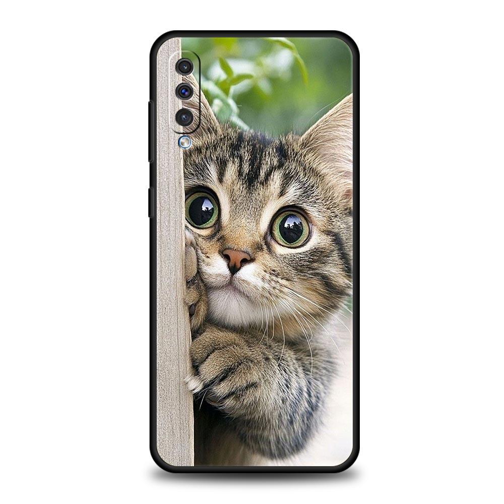 Kawaii Love Cat Phone Case For Samsung Galaxy A56 A36 A26 A34 A17 A16 A06 A14 A12 A54 A72 A70 A24 A22 A20e A52 A50 A40 A32 Cover