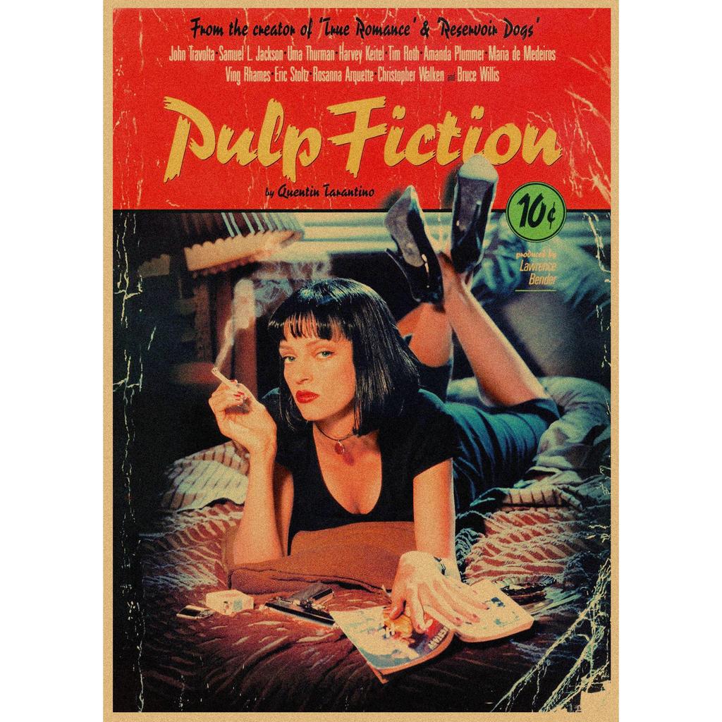 Pulp Fiction Retro Kraft Paper Poster - Classic Bar Wall Decoration