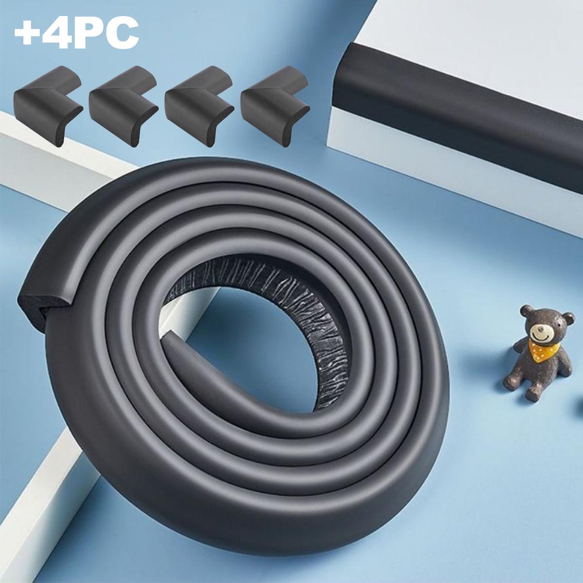 

1шт 2м противоударный брус + 4шт угол для защиты от столкновений детские защитные уголки защитные кромки бампер для камина и стола чёрный