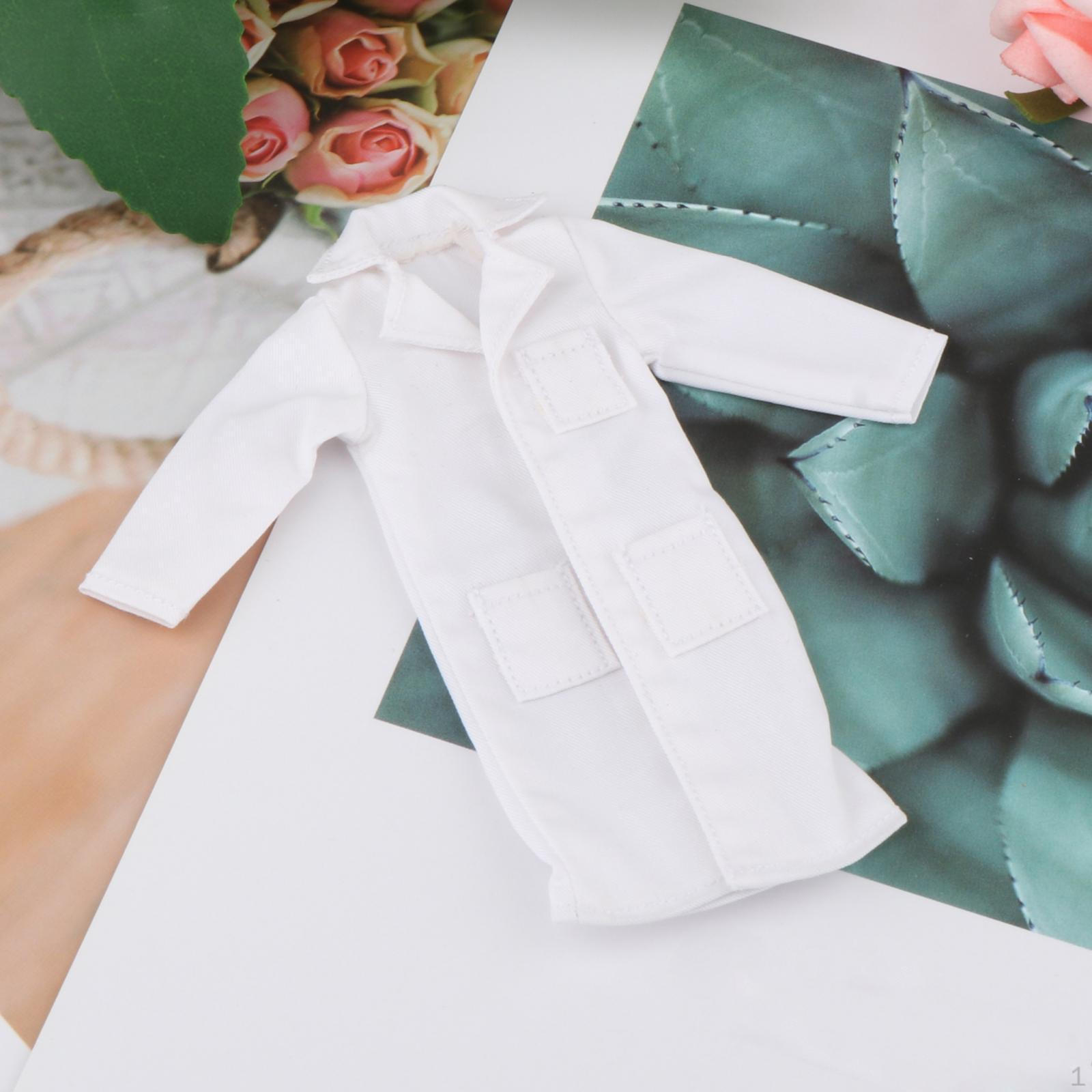 

1/12 Масштаб Белый Пальто Кукольная Одежда Наряды Украшения Кукольного Домика Миниатюрные Фигурки Female