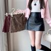 A-line High-Waisted PU Leather Skirt - Short, Sexy & Versatile for Women, 2025 Autumn/Winter Fashion