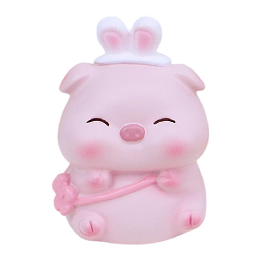 

002 Mini Pig Figures Desktop Decor Office Table Ornaments Resin Cute Animal Figurines for Home/Office B