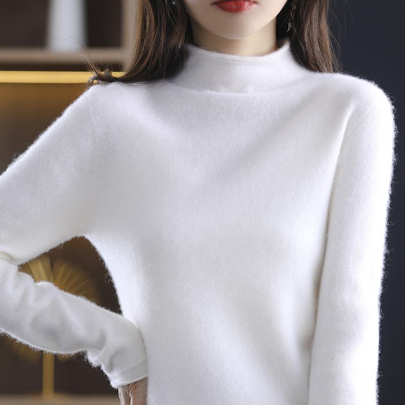 Damen Kaschmirpullover Qinghe Kaschmir 30% Kaschmir 70% Wolle Damen Herbst und Winter Kaschmirpullover weich und warm