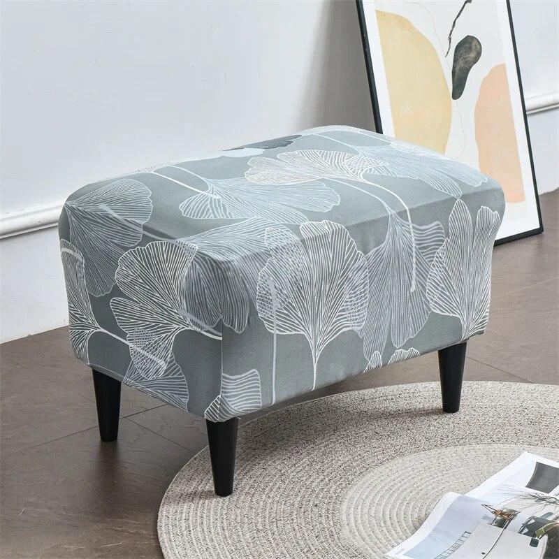 Geometric Wing Back Chair Cover Stretch Floral Spandex Armchair Covers Footstool Single Sofa Slipcovers With Cushion Cover