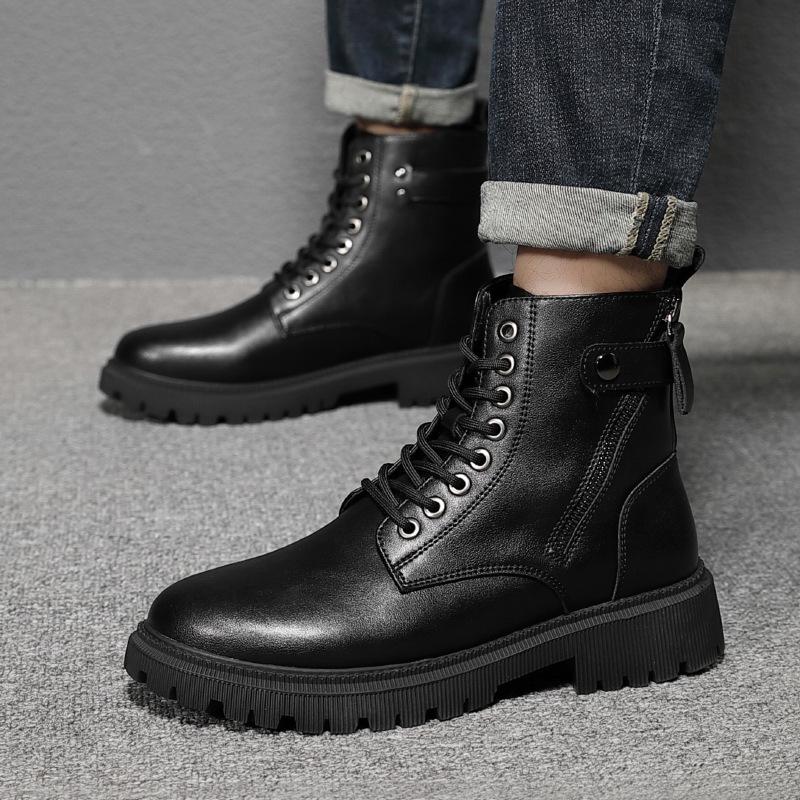 

Manufacturer high-top British style men s tooling boots autumn and winter new Korean version trend Martin boots AX945 38