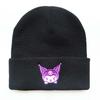 Men's and Women's Autumn and Winter Cartoon Knitted Hats with Kuromi Embroidery, Warm Beanie Hats for Students