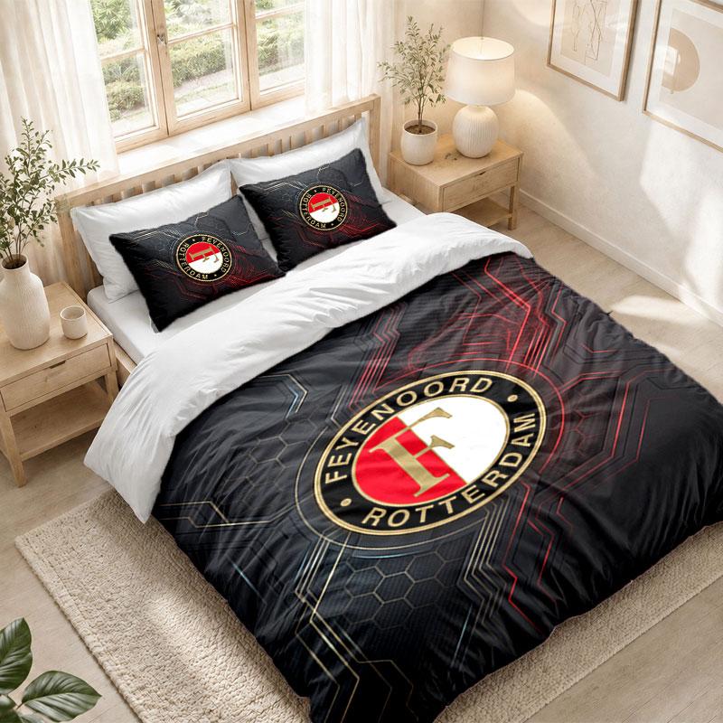 Beddengoed Set 1 Dekbedovertrek 2 Kussenslopen Feyenoord Print Slaapkamer Huisdecoratie