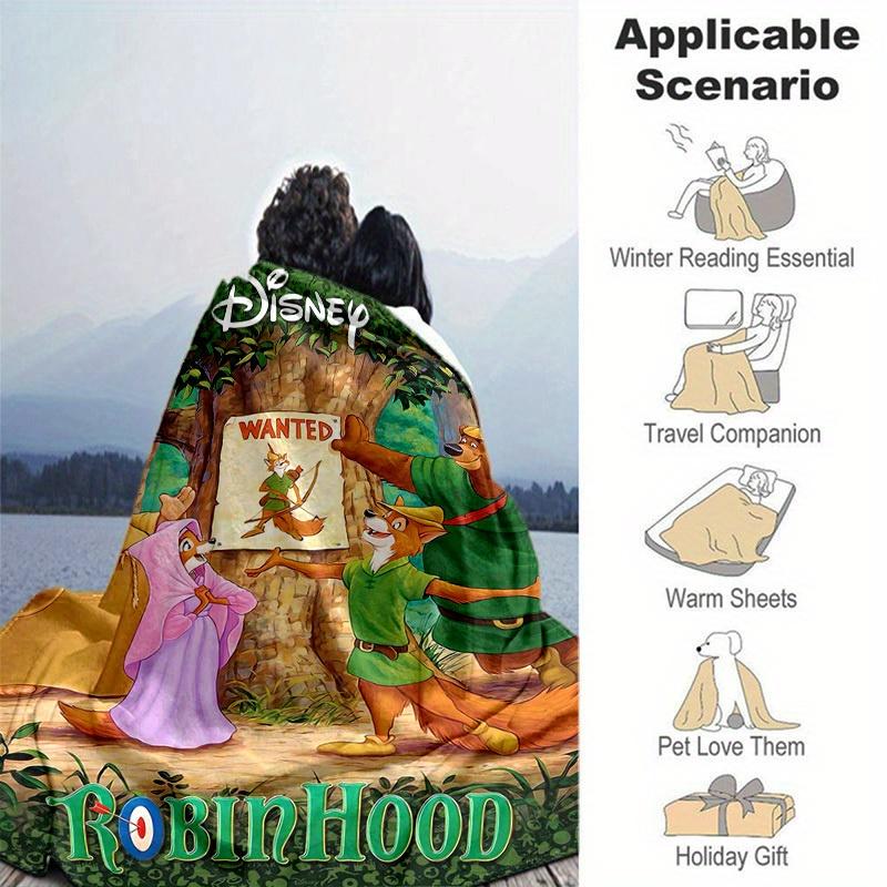 1 Stück, Disney Robin Hood Steckbrief Decke, Heimdekoration, Sofabezug, Outdoor-Decke, Geschenk