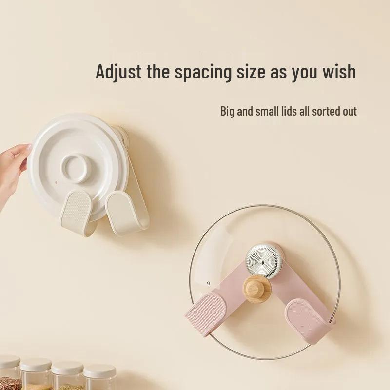 Wall-Mounted Rotating Suction Cup Kitchen Rack for Pot Lids & Cutting Boards