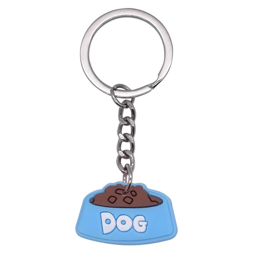 New Arrival Adorable Pet Dogs PVC Soft Keychains Bag Hanging Pendant Car Keyrings Animals Key Chains Accessories Wholesale Gift